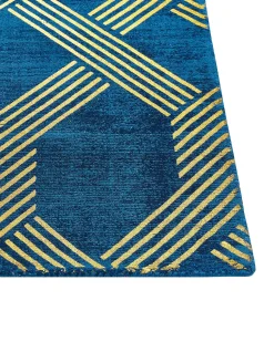 Teppich Marineblau/Gold 160 X 230 Cm Geometrisches Muster Vekse