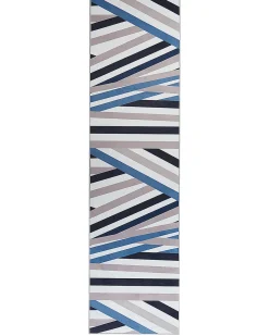 Teppich Mehrfarbig 80 X 300 Cm Streifenmuster Kurzflor Arthur