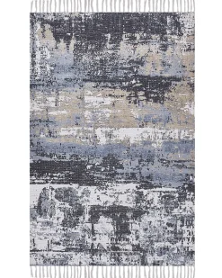 Teppich Mehrfarbig 150 X 230 Cm Abstraktes Muster Fransen Kurzflor Konakli