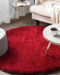 Teppich Rot 140 Cm Shaggy Cide