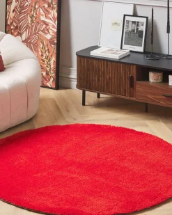 Teppich Rot 140 Cm Shaggy Demre
