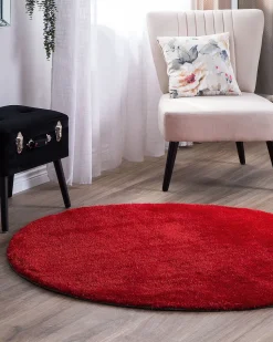 Teppich Rot 140 Cm Shaggy Demre