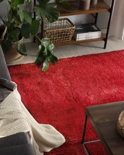 Teppich Rot 160 X 230 Cm Shaggy Evren