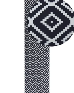 Teppich Schwarz / Weis 80 X 300 Cm Geometrisches Muster Kurzflor Karungal