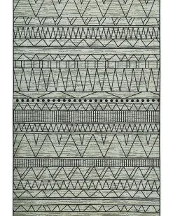 Teppich Schwarz-Grau 160 X 230 Cm Zickzackmuster Kurzflor Keban