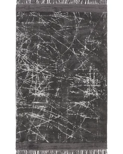Teppich Viskose Dunkelgrau 160 X 230 Cm Abstraktes Muster Kurzflor Hanli
