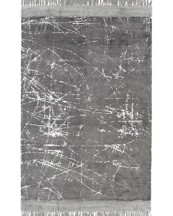 Teppich Viskose Grau 160 X 230 Cm Cm Abstraktes Muster Kurzflor Hanli