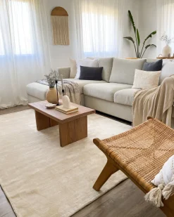Teppich Viskose Hellbeige 160 X 230 Cm Kurzflor Gesi Ii