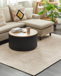 Teppich Viskose Hellbeige 160 X 230 Cm Kurzflor Gesi Ii