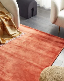 Teppich Viskose Orange 160 X 230 Cm Kurzflor Gesi Ii