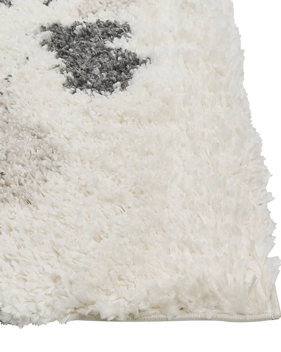 Teppich Weis / Grau 200 X 300 Cm Shaggy Langflor Goris
