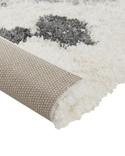 Teppich Weis / Grau 200 X 300 Cm Shaggy Langflor Goris