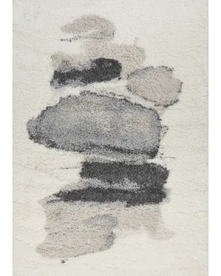 Teppich Weis / Grau 160 X 230 Cm Abstraktes Muster Shaggy Masis