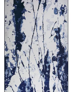Teppich Weis/Blau 160 X 230 Cm Kurzflor Izmit