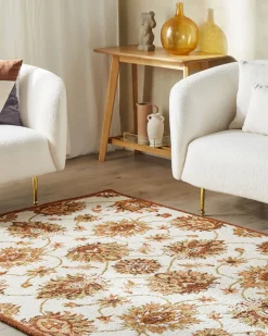 Teppich Wolle Beige / Braun 160 X 130 Cm Kurzflor Ezine