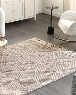 Teppich Wolle Beige / Braun 160 X 230 Cm Geometrisches Muster Kestel