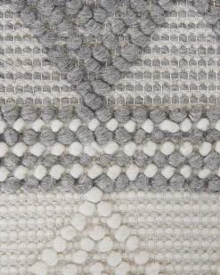Teppich Wolle Beige / Grau 160 X 230 Cm Geometrisches Muster Kurzflor Bozova