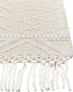 Teppich Wolle Beige 160 X 230 Cm Geometrisches Muster Mavikent