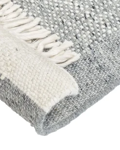 Teppich Wolle Grau / Cremeweis 160 X 230 Cm Kurzflor Tatlisu
