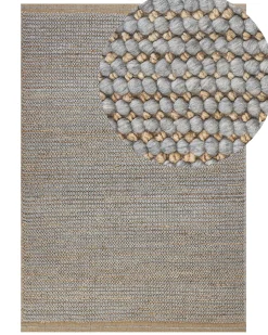 Teppich Wolle Grau 140 X 200 Cm Kurzflor Banoo