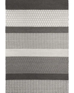 Teppich Wolle Grau 160 X 230 Cm Streifenmuster Kurzflor Akkaya