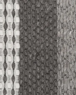 Teppich Wolle Grau 160 X 230 Cm Streifenmuster Kurzflor Akkaya
