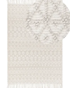 Teppich Wolle Hellbeige 200 X 300 Cm Kurzflor Alucra