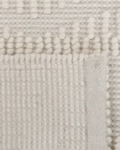 Teppich Wolle Helles Beige 160 X 230 Cm Geometrisches Muster Kurzflor Lapseki
