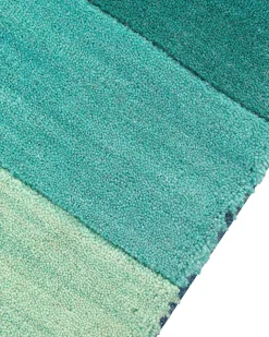 Teppich Wolle Mehrfarbig 140 X 200 Cm Streifenmuster Kurzflor Mailsi