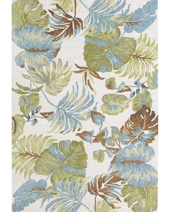 Teppich Wolle Mehrfarbig 160 X 230 Cm Blattmuster Kurzflor Kinik