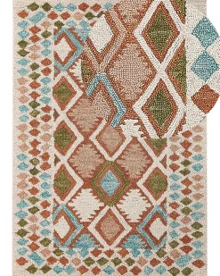 Teppich Wolle Mehrfarbig 160 X 230 Cm Geometrisches Muster Kurzflor Ermenek