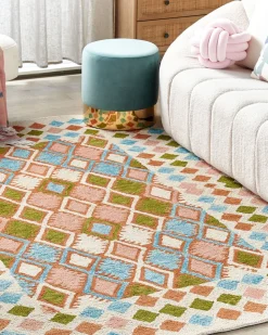 Teppich Wolle Mehrfarbig 160 X 230 Cm Geometrisches Muster Kurzflor Ermenek