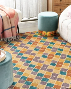 Teppich Wolle Mehrfarbig 160 X 230 Cm Geometrisches Muster Kurzflor Keskin