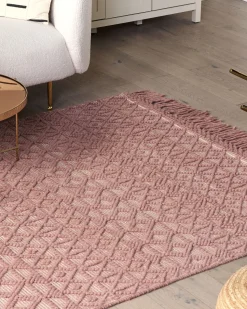 Teppich Wolle Rosa 160 X 230 Cm Kurzflor Alucra