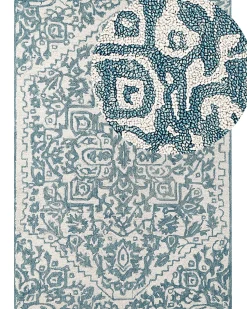 Teppich Wolle Weis / Blau 160 X 230 Cm Ahmetli