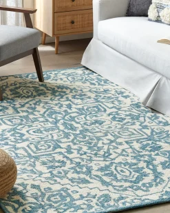Teppich Wolle Weis / Blau 160 X 230 Cm Ahmetli
