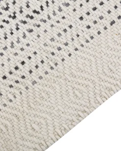 Teppich Wolle Weis / Grau 160 X 230 Cm Kurzflor Omerli