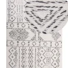 Teppich Wolle Weis / Schwarz Geometrisches Muster 160 X 230 Cm Kurzflor Alkent