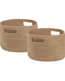 Textilkorb Baumwolle Beige 30 Cm 2Er Set Chiniot
