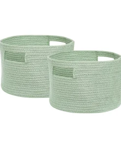 Textilkorb Baumwolle Hellgrun 30 Cm 2Er Set Chiniot