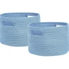 Textilkorb Baumwolle Hellblau 30 Cm 2Er Set Chiniot