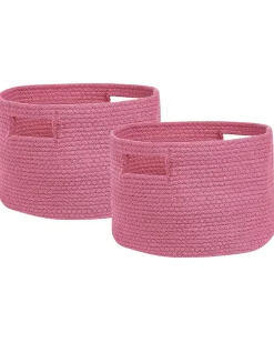 Textilkorb Baumwolle Rosa 30 Cm 2Er Set Chiniot