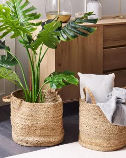 Textilkorb Jute Sandbeige 2Er Set Kaella