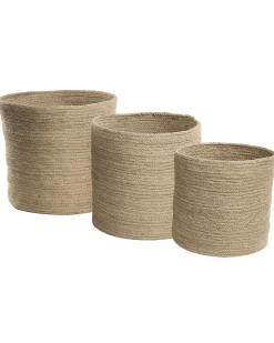 Textilkorb Jute Sandbeige 3Er Set Artigala