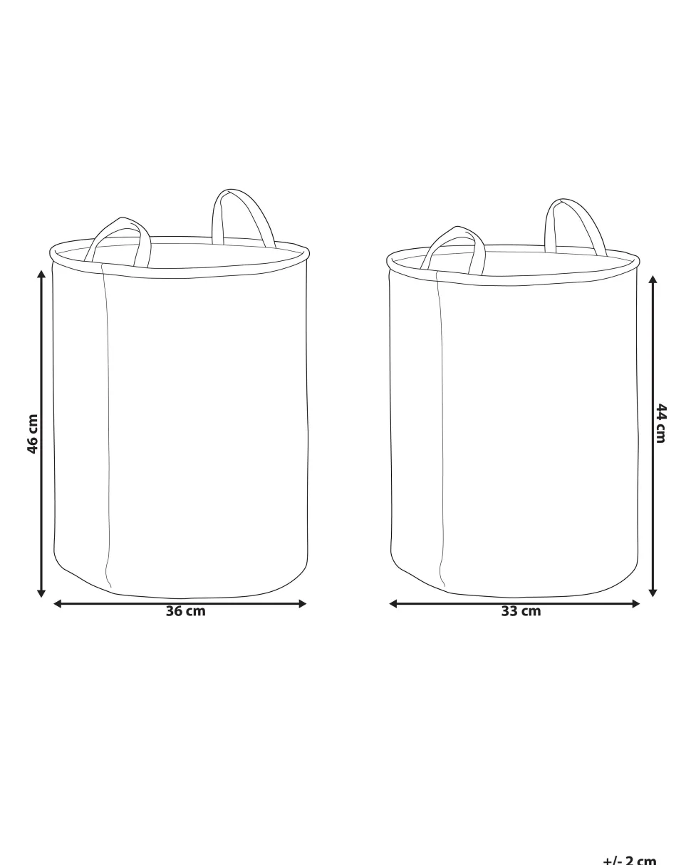Textilkorb Mit Kordelzug Weis 2Er Set Archa