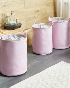 Textilkorb Mit Kordelzug Rosa 3Er Set Archa