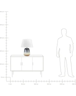 Tischlampe Aus Keramik Grau/Beige Cidra