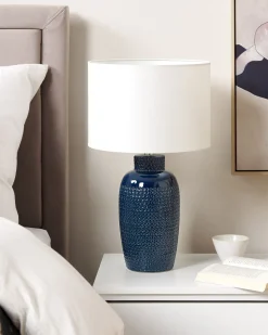 Tischlampe Aus Keramik Marineblau Perlis