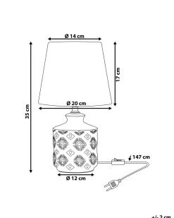 Tischlampe Beige 35 Cm Kegelform Rosanna