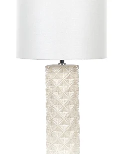 Tischlampe Beige Keramik 49 Cm Trommelform Balonne